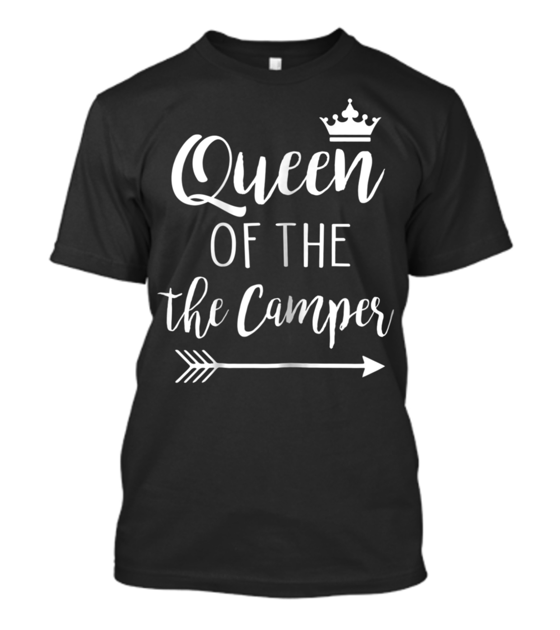 Queen Of The Camper Funny Mom Camping Arrow Crown T-Shirt