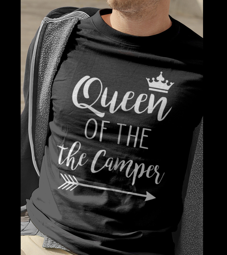 Queen Of The Camper Funny Mom Camping Arrow Crown T-Shirt