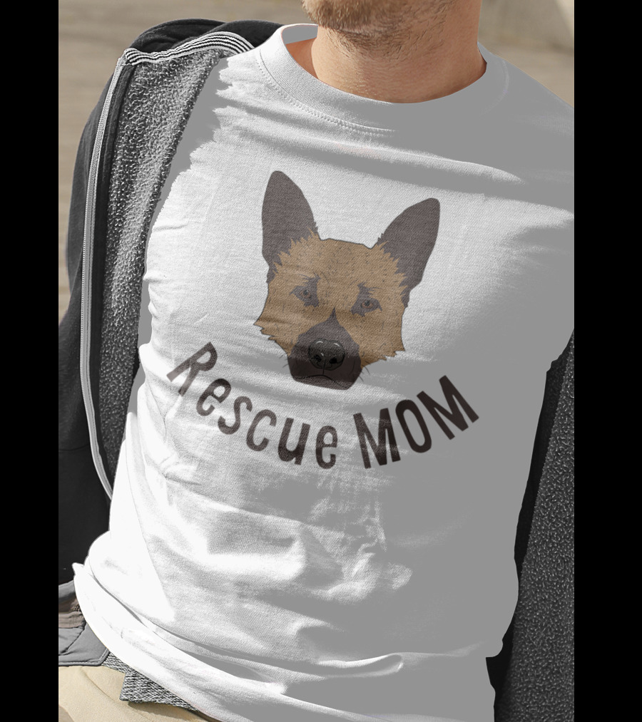 Rescue Mom Love My German Shepherd Rescue Dog German Shepherd Rescue Mom T-Shirt
