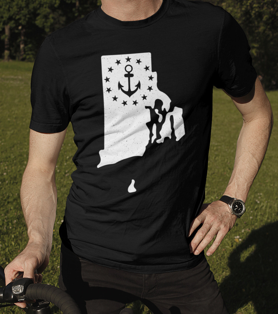Rhode Island Anchor Independence With Stars T-Shirt