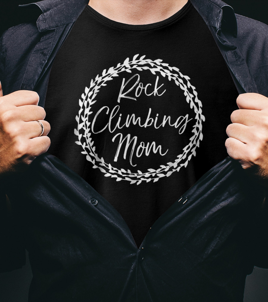 Rock Climbing Mom Cute Flower Circle Mountain Climber T-Shirt
