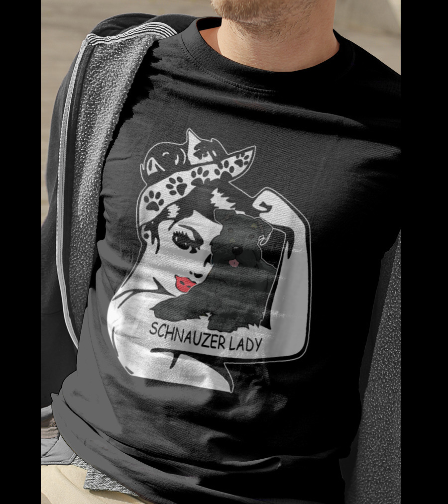 Schnauzer Strong Lady Mom Funny Birthday T-Shirt