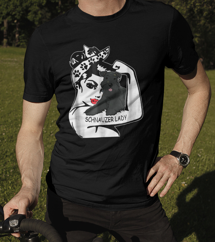 Schnauzer Strong Lady Mom Funny Birthday T-Shirt