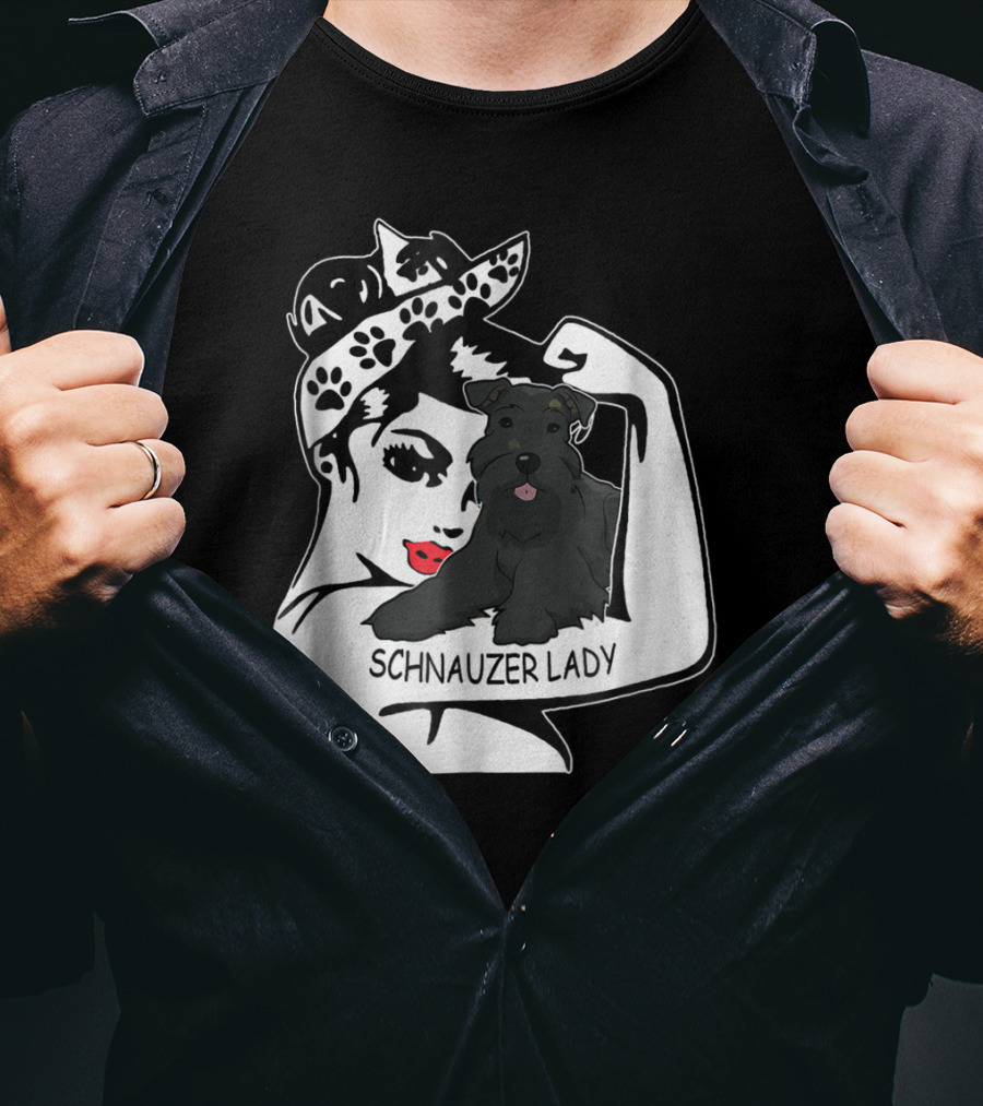 Schnauzer Strong Lady Mom Funny Birthday T-Shirt