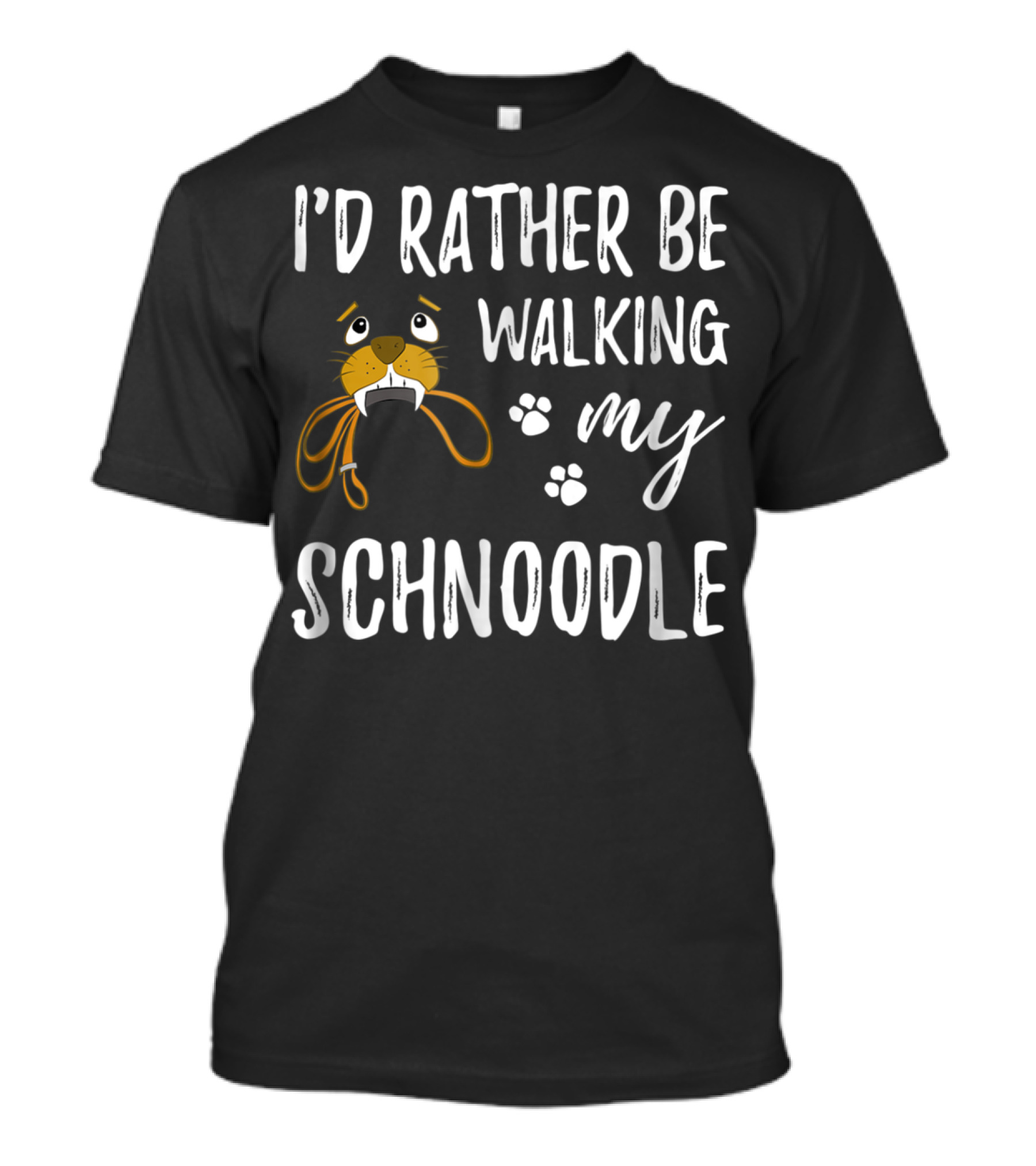 I'd Rather Be Walking My Schnoodle Dog Mom Paw Prints T-Shirt