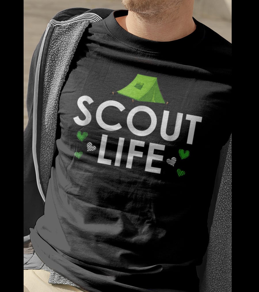 Scout Life Green Tent Camping Adventure Scouting T-Shirt