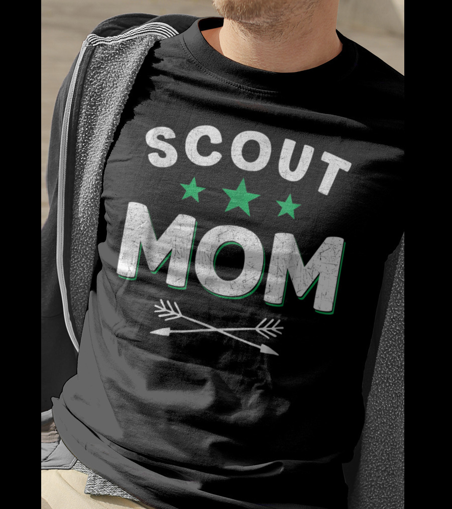 Scout Mom With Stars And Arrows Camping Scouting T-Shirt