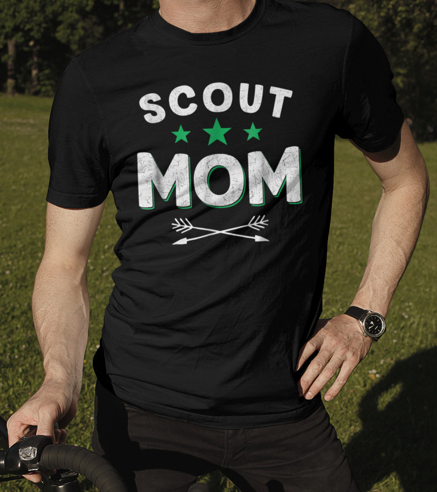 Scout Mom With Stars And Arrows Camping Scouting T-Shirt