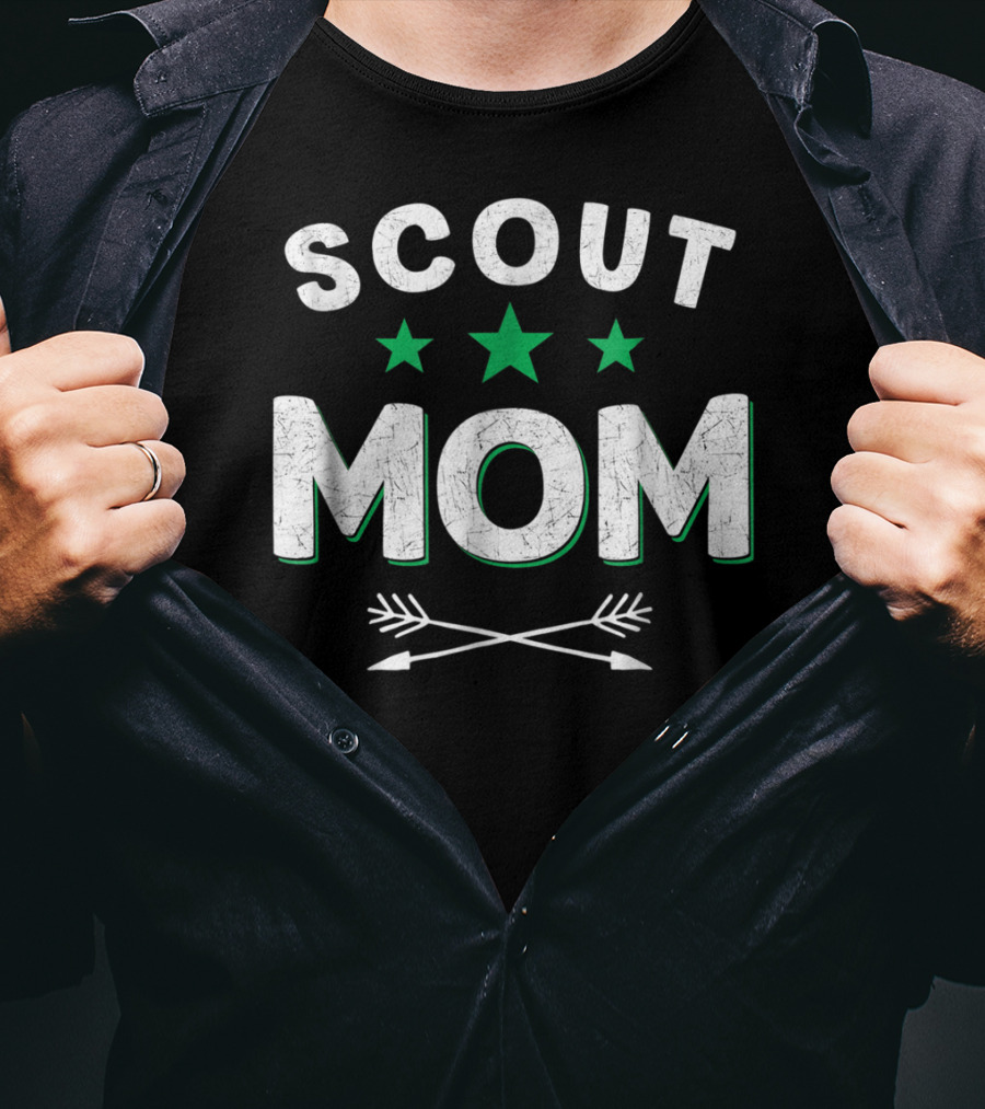 Scout Mom With Stars And Arrows Camping Scouting T-Shirt