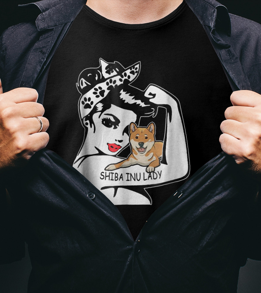 Shiba Inu Lady Strong Mom Birthday Funny T-Shirt