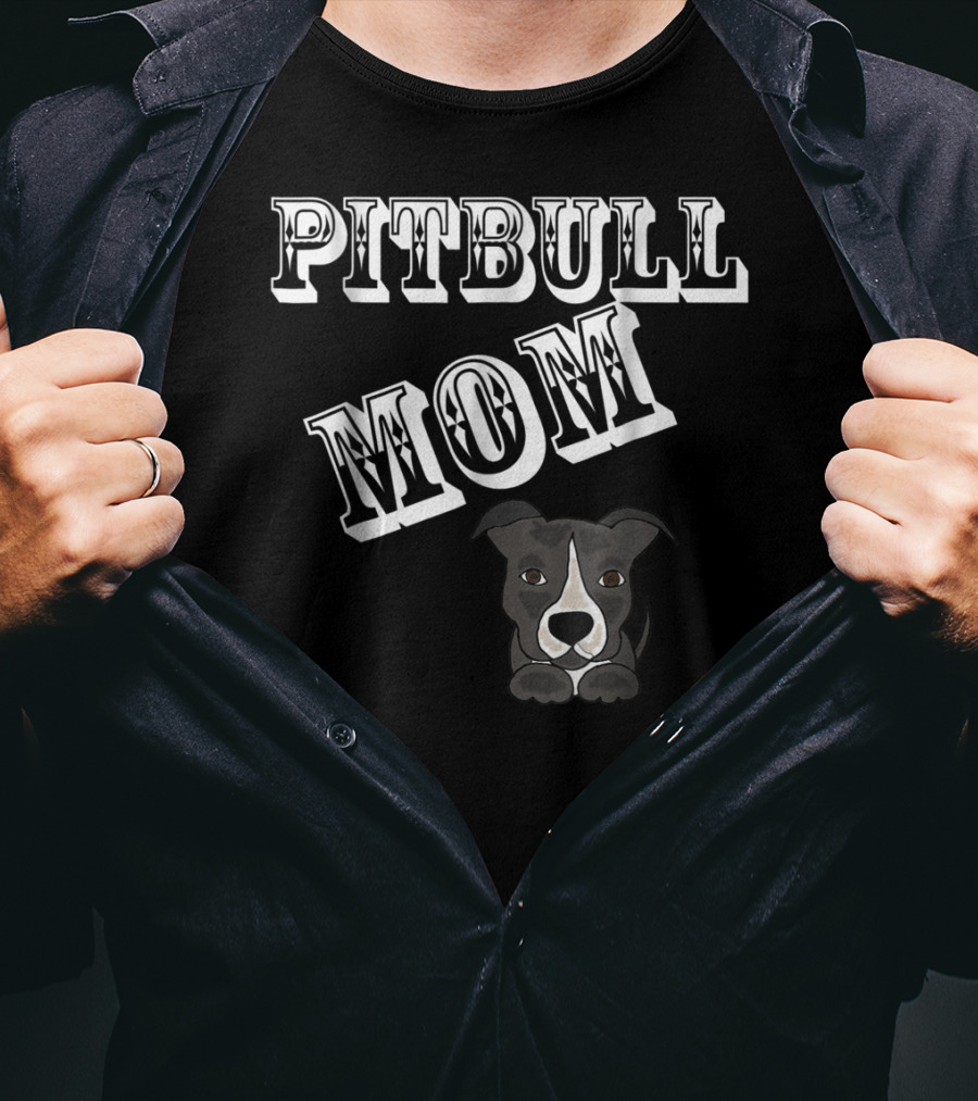 Pitbull Mom SmileteesPets Cute Pitbull T-Shirt