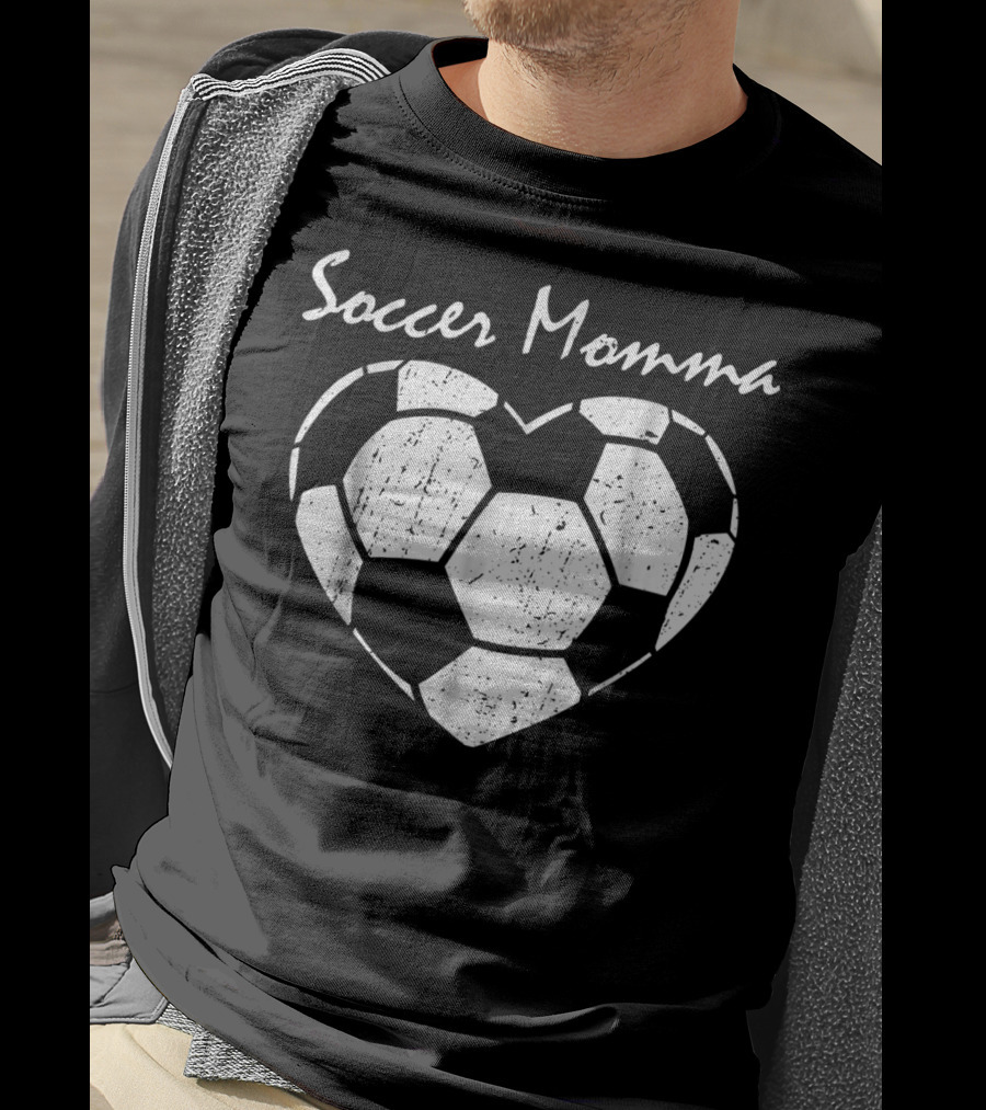 Soccer Momma Heart Graphic Soccer T-Shirt