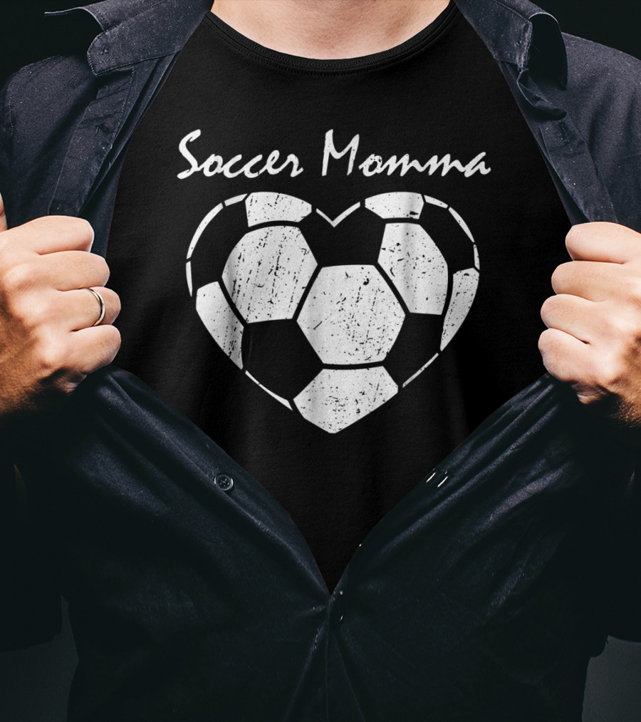 Soccer Momma Heart Graphic Soccer T-Shirt