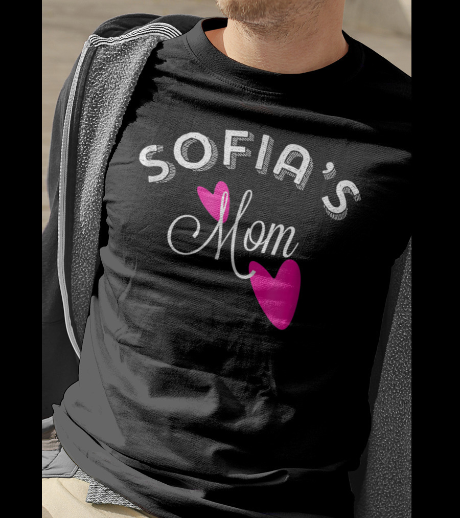 SOFIA'S Mom With Pink Hearts T-Shirt
