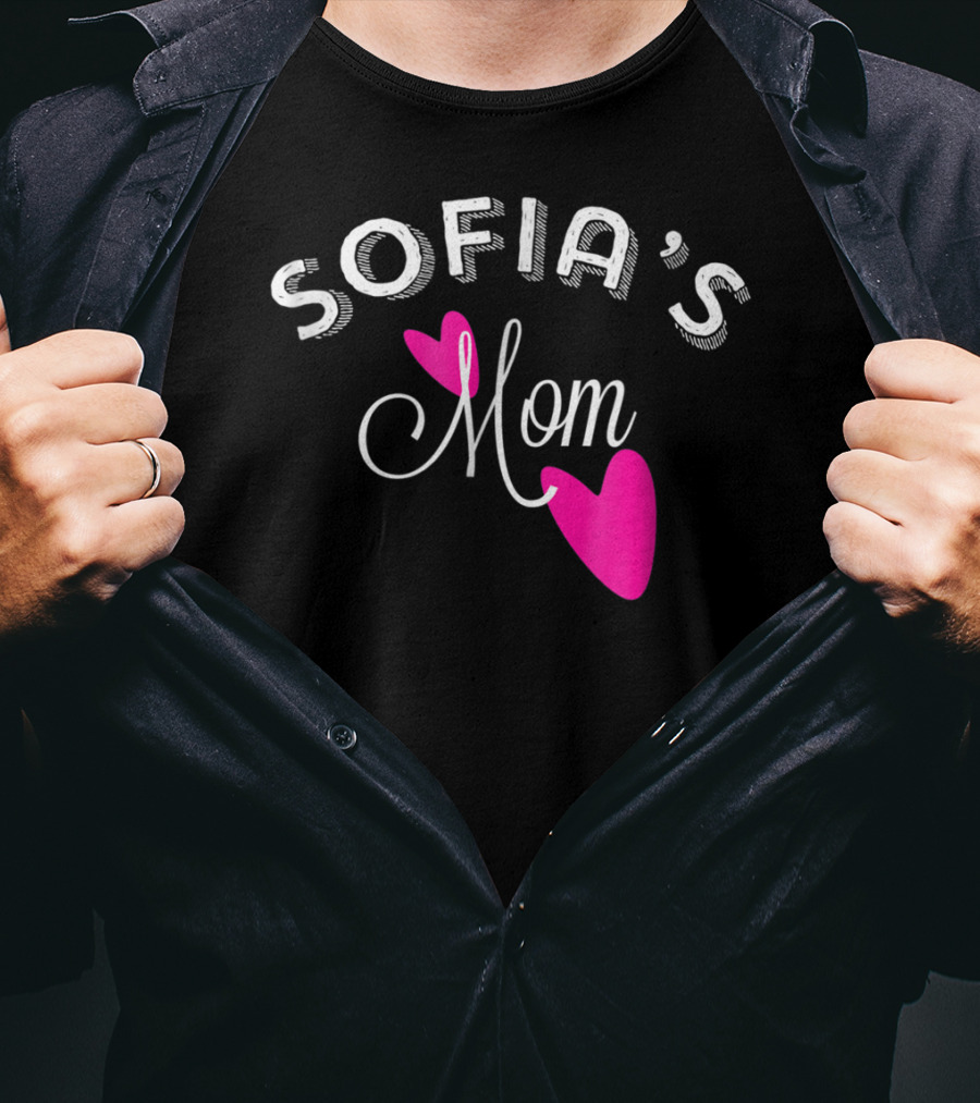 SOFIA'S Mom With Pink Hearts T-Shirt