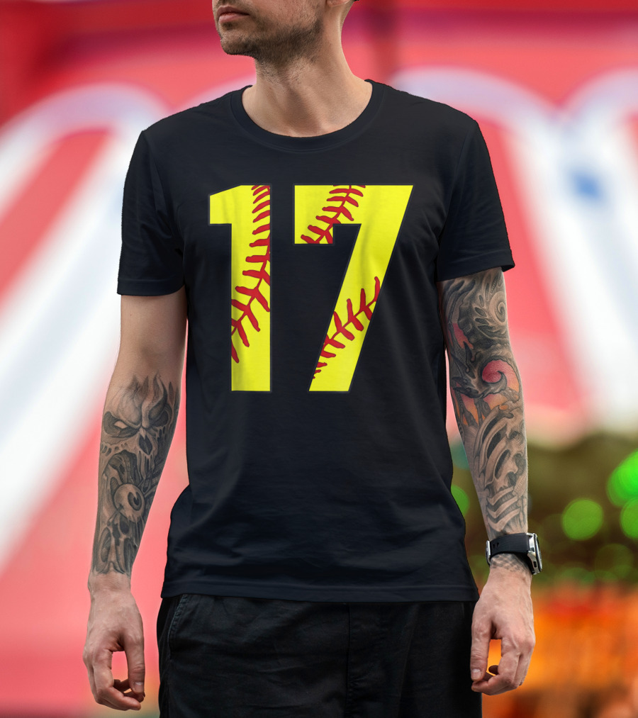Softball Mom 17 Jersey Player Fan T-Shirt