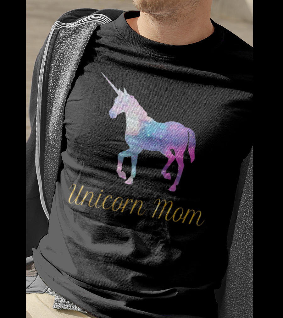 Unicorn Mom Sparkly Galaxy Birthday Party T-Shirt