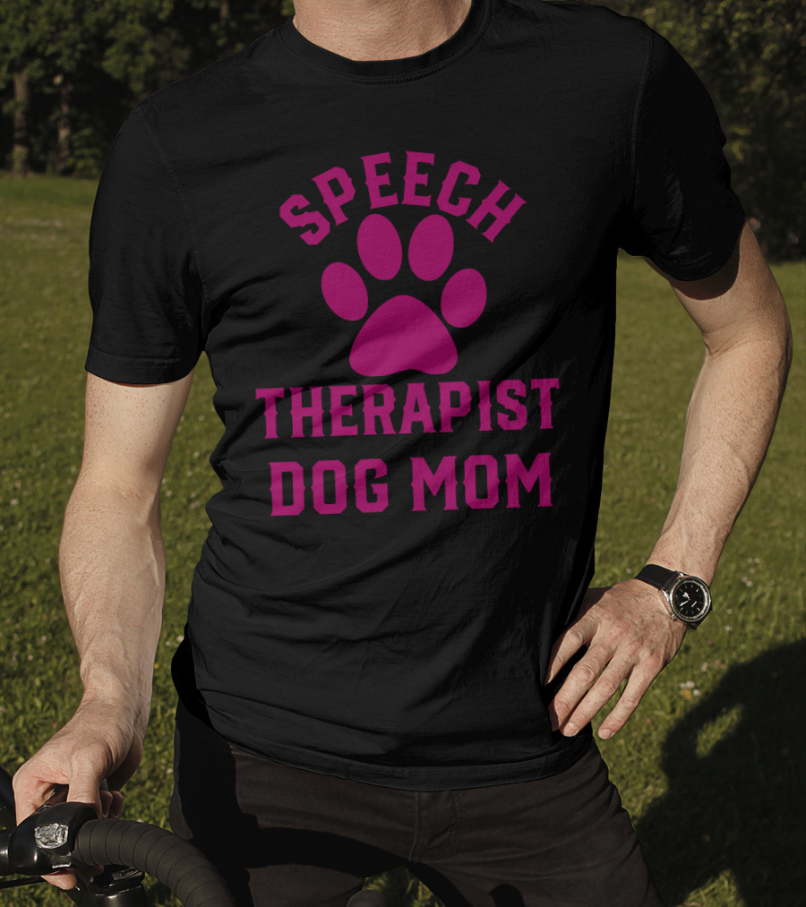 Speech Therapist Dog Mom Paw Prints T-Shirt