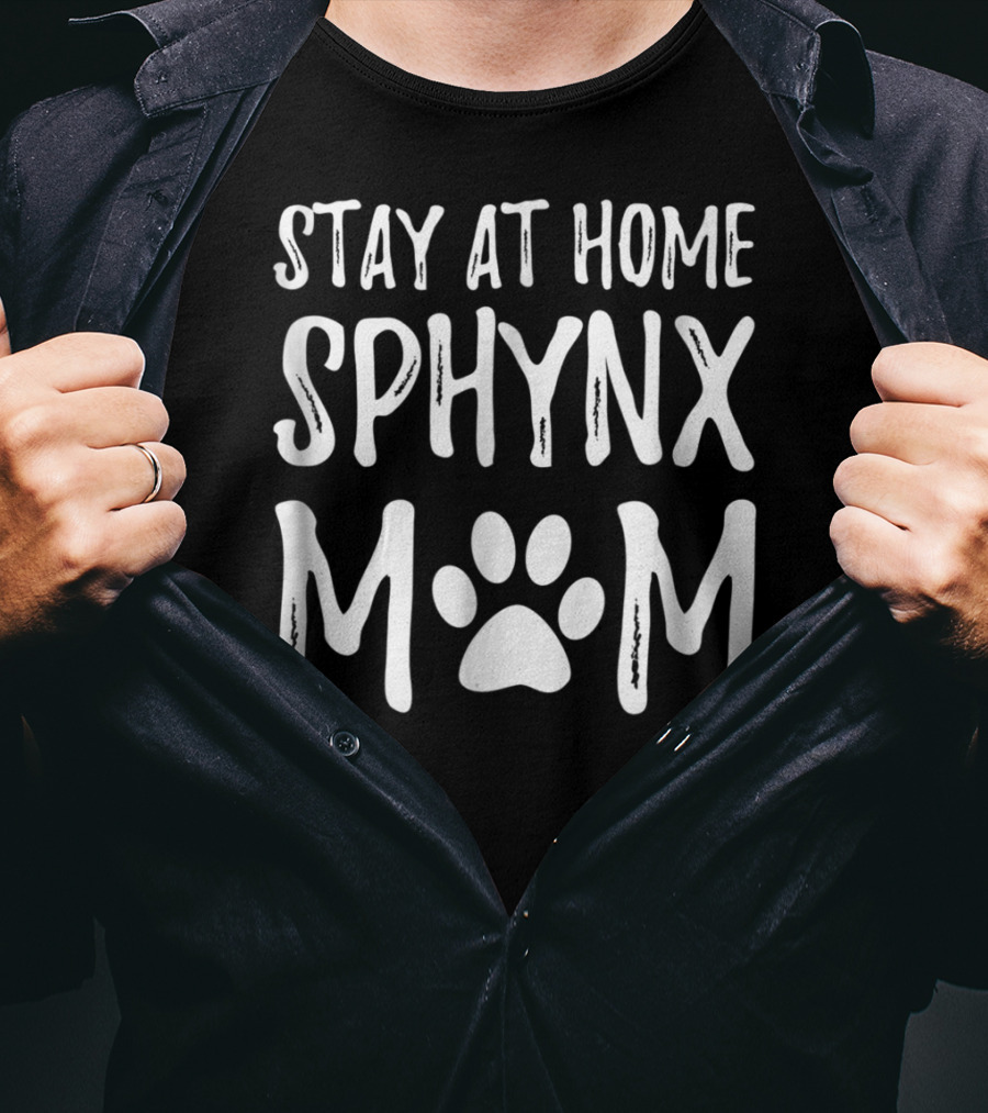 Stay At Home Sphynx Mom Paw Prints T-Shirt