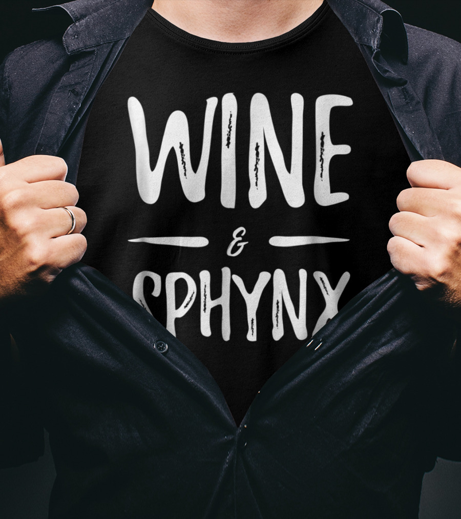 Wine And Sphynx Mom Wine Lover Cat Mom Idea T-Shirt