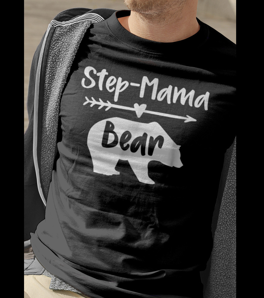 Step-Mama Bear Heart Arrow Bear T-Shirt