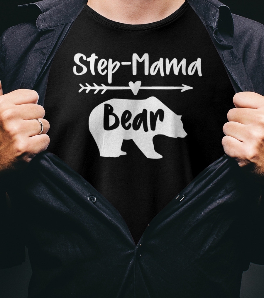 Step-Mama Bear Heart Arrow Bear T-Shirt