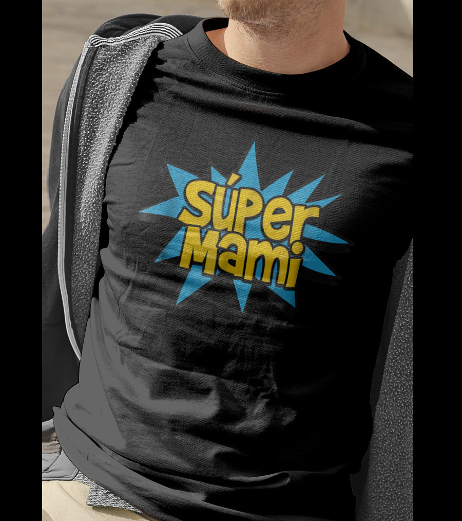 Súper Mami Spanish Mom Comic Book Superhero Graphic Burst T-Shirt