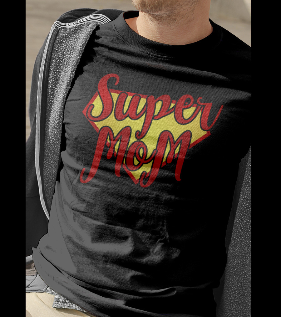 Super Mom Iconic Symbol Bold Red Yellow T-Shirt