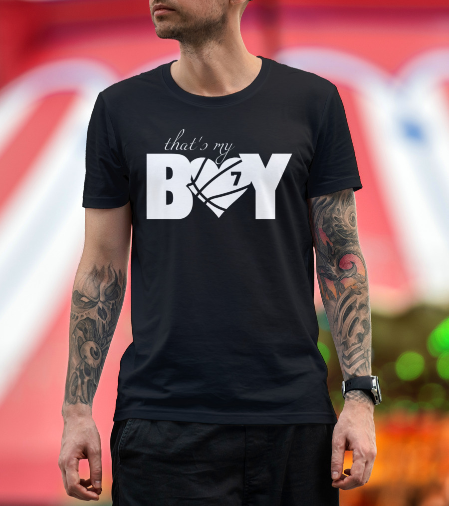 That's My Boy 7 Basketball Heart Design For Mom And Dad T-Shirt
