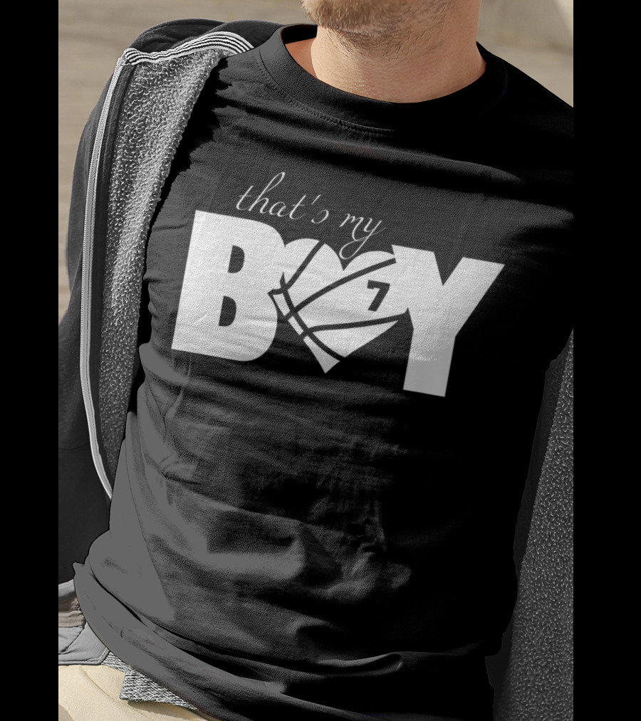 That's My Boy 7 Basketball Heart Design For Mom And Dad T-Shirt