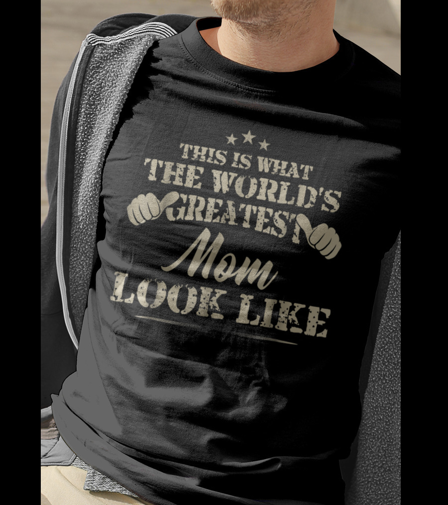 This Is What The World's Greatest Mom Look Like Stars Thumbs Up T-Shirt