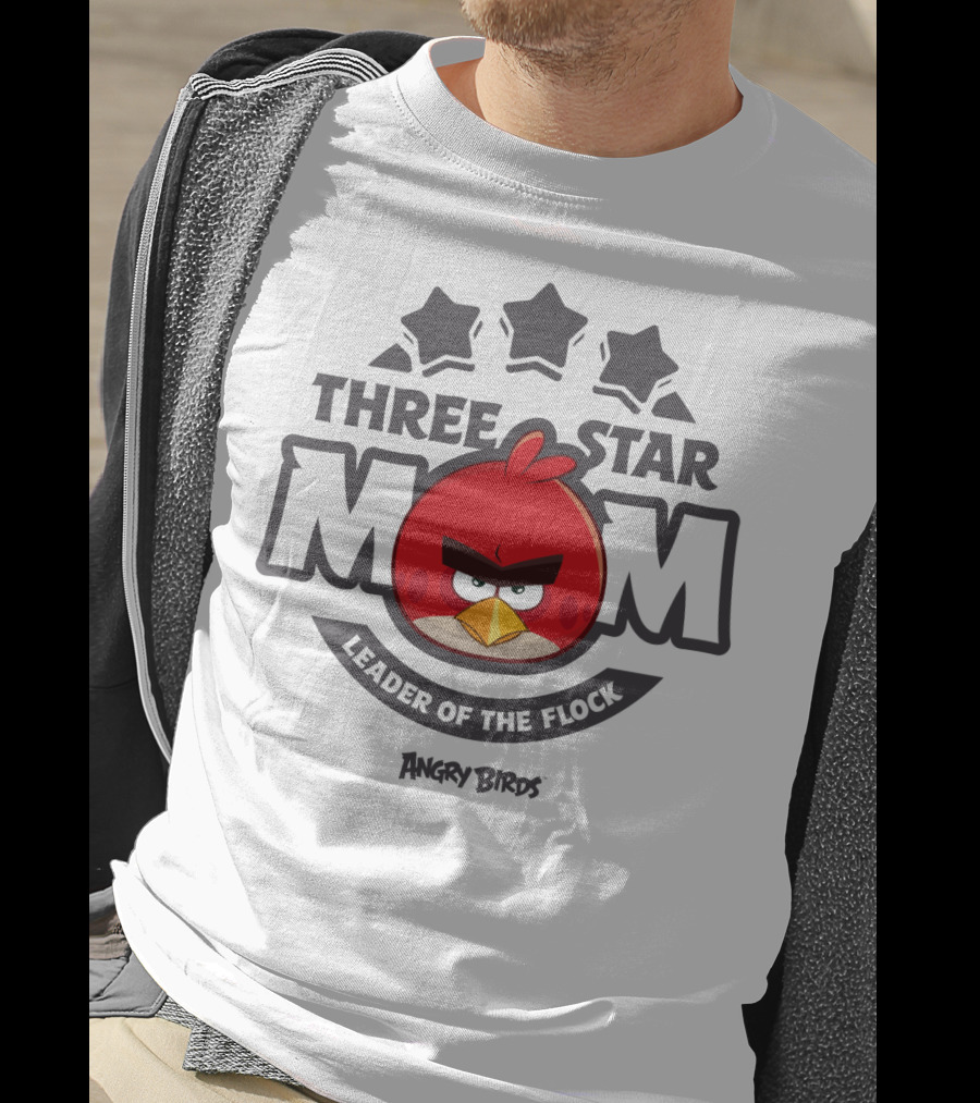 Three Star Mom Leader Of The Flock Angry Birds T-Shirt