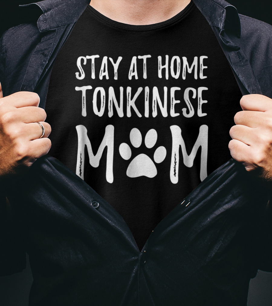 Stay At Home Tonkinese Mom Paw Prints T-Shirt