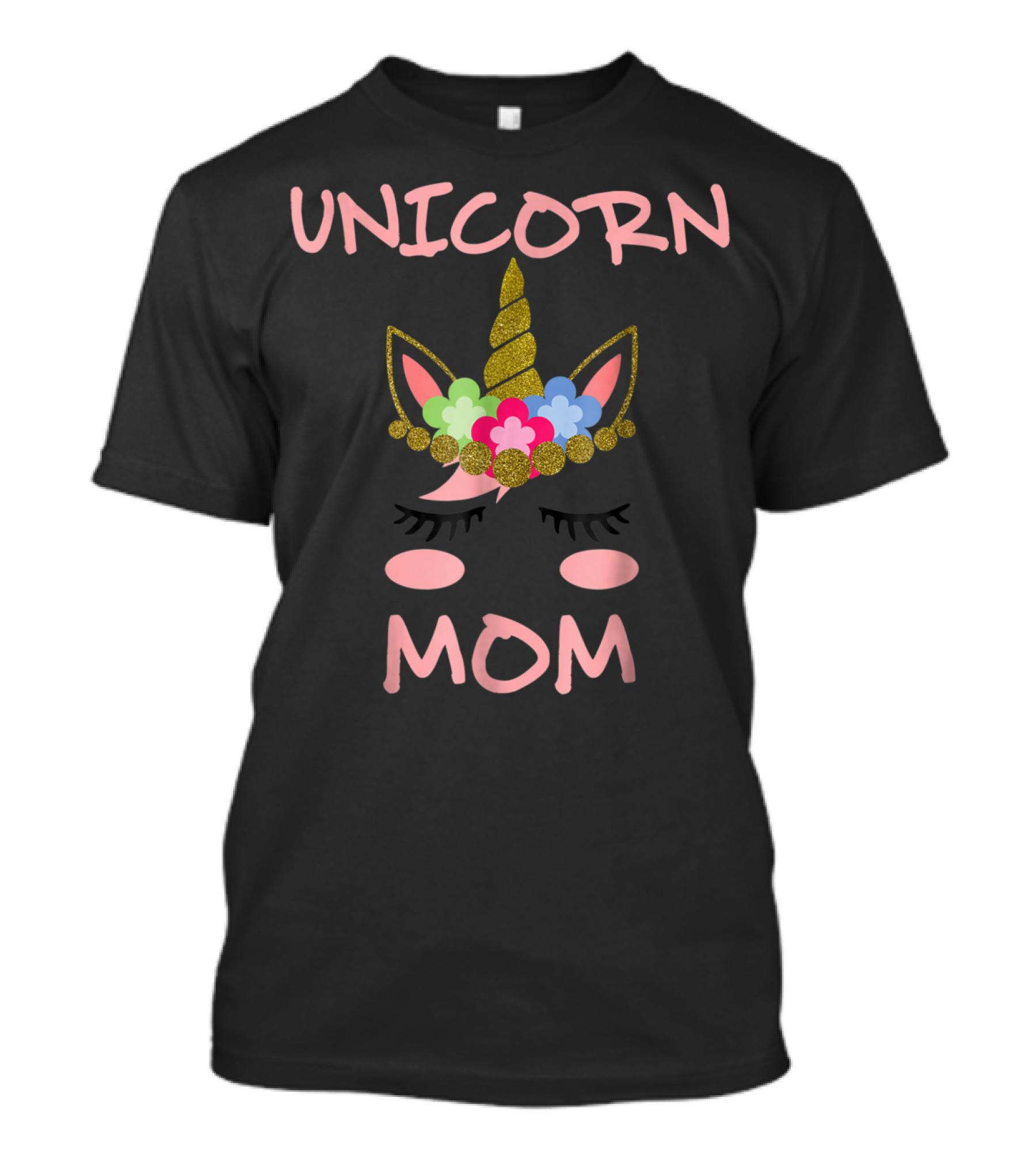 Unicorn Mom Glitter Floral Headband Funny Cute Unicorn T-Shirt