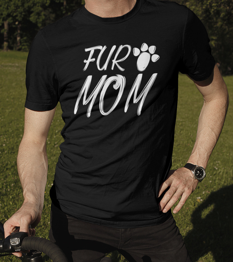 Fur Mom Animal Lover Paw Print Design Light39 T-Shirt