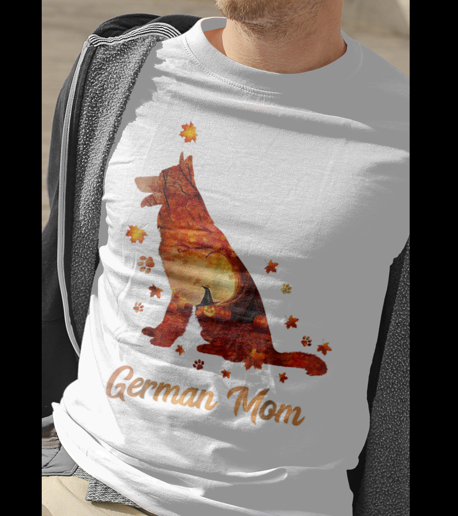 German Shepherd Mom Autumn Scene T-Shirt