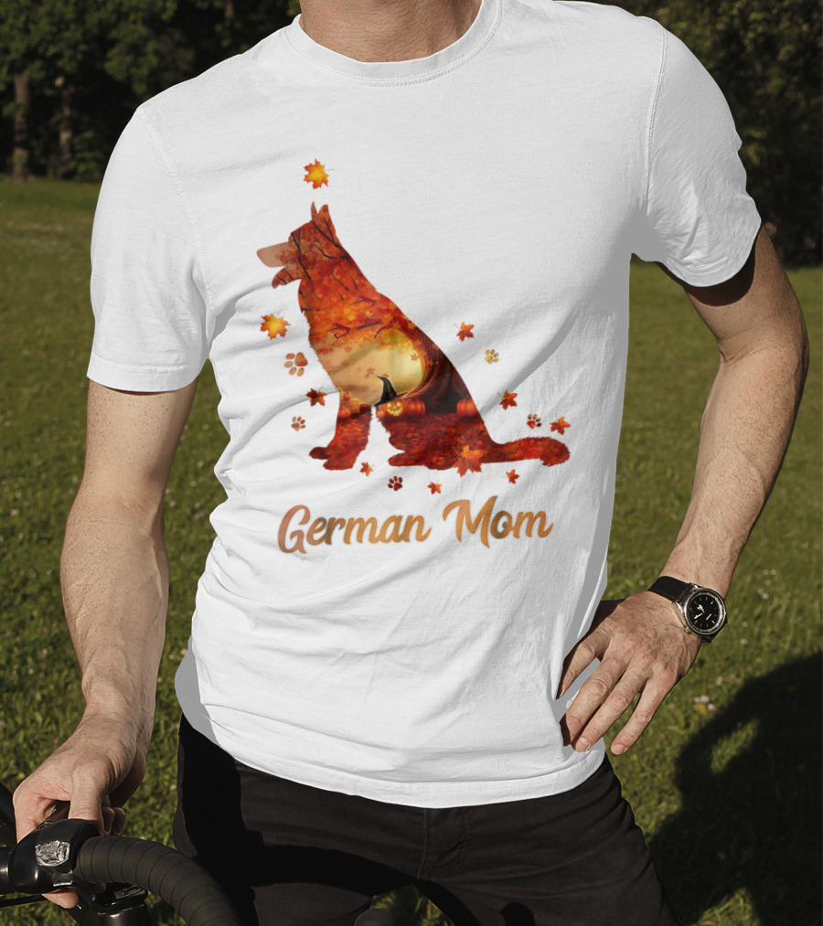 German Shepherd Mom Autumn Scene T-Shirt