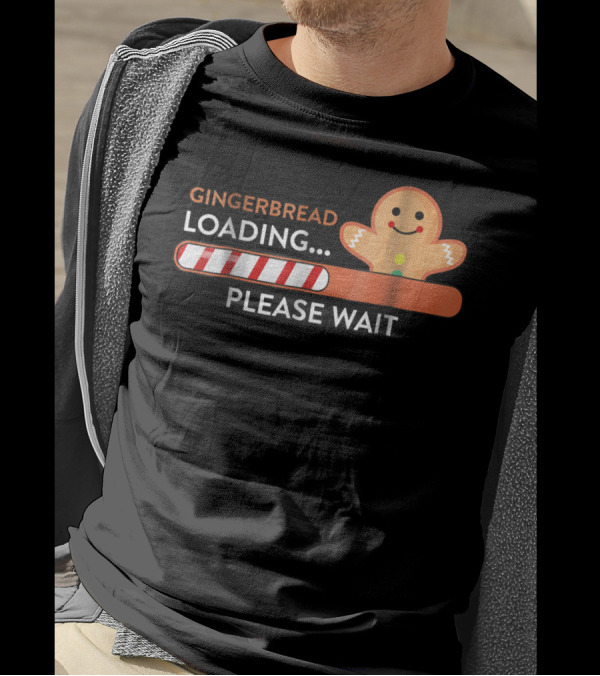 Gingerbread Loading Please Wait Funny Pregnant Expecting Announcement T-Shirt