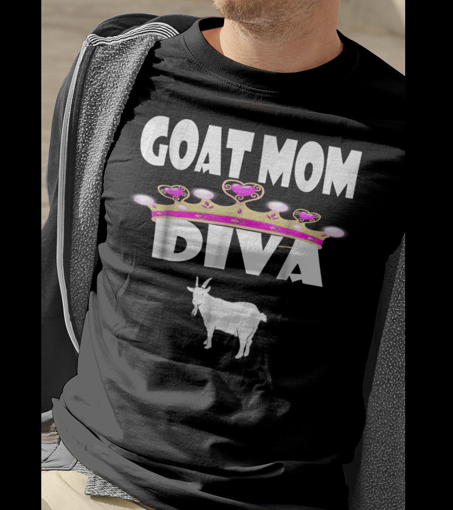 GOAT MOM DIVA Pink Crown Pet Goat Lover T-Shirt