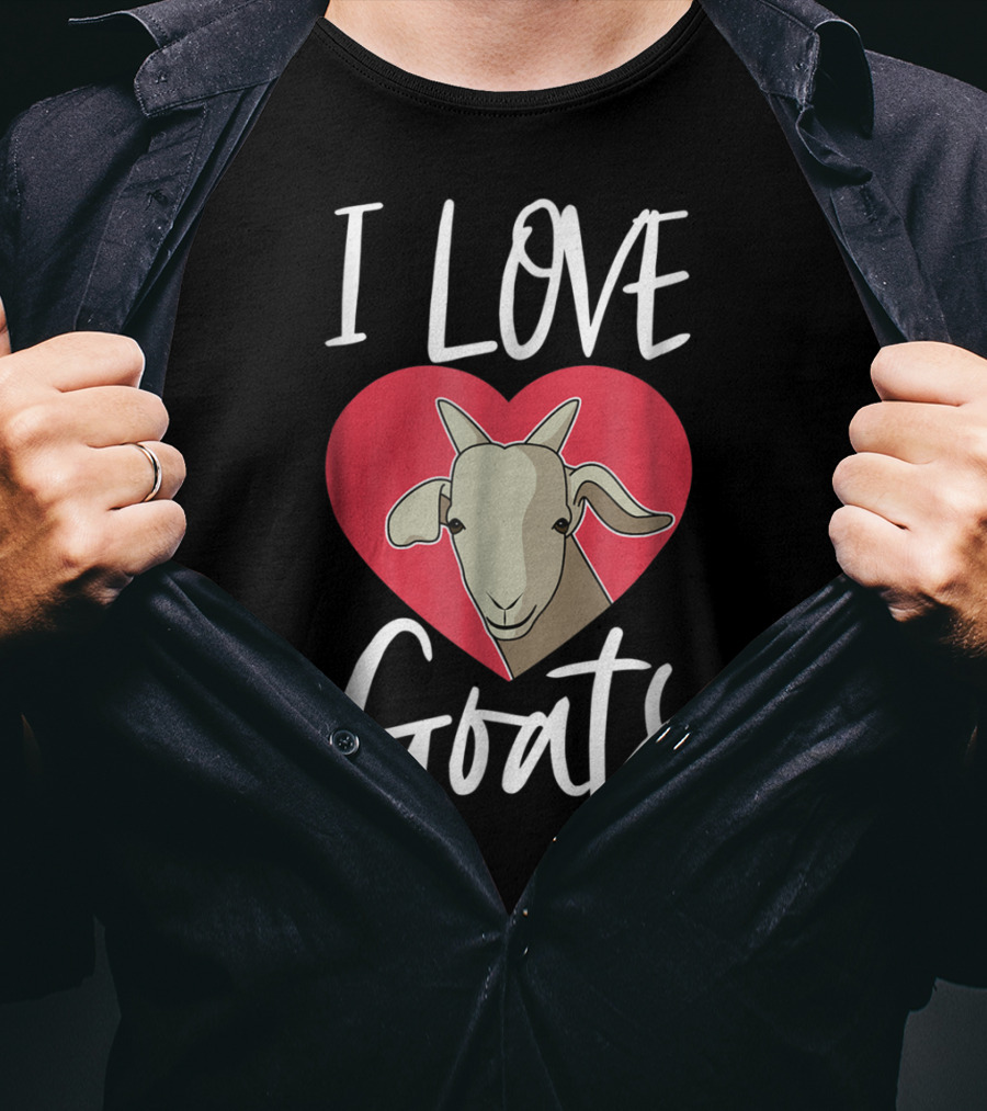 I Love Goats Heart Goat Mom Funny Farm Goat Lover Girls T-Shirt