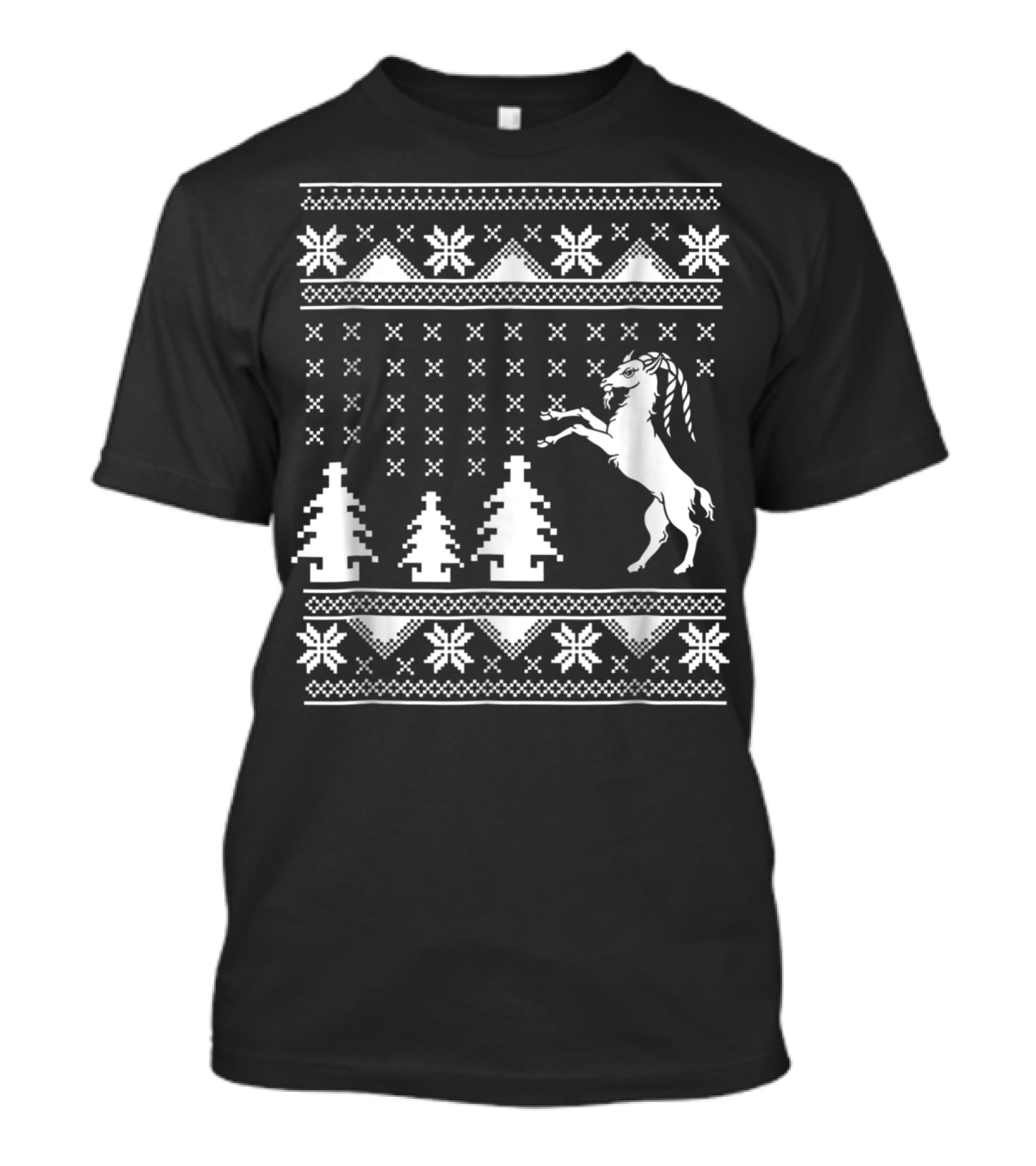Goat Ugly Christmas Sweater Pattern For Goat Mom Lovers T-Shirt