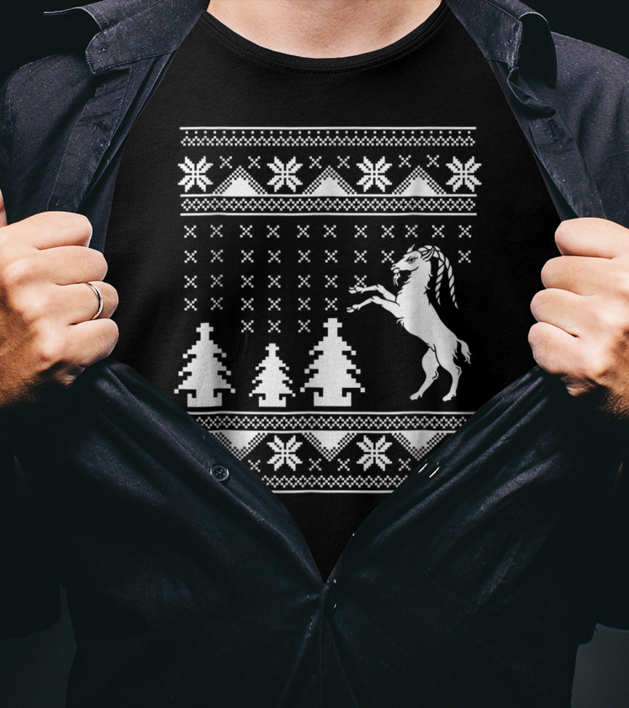 Goat Ugly Christmas Sweater Pattern For Goat Mom Lovers T-Shirt