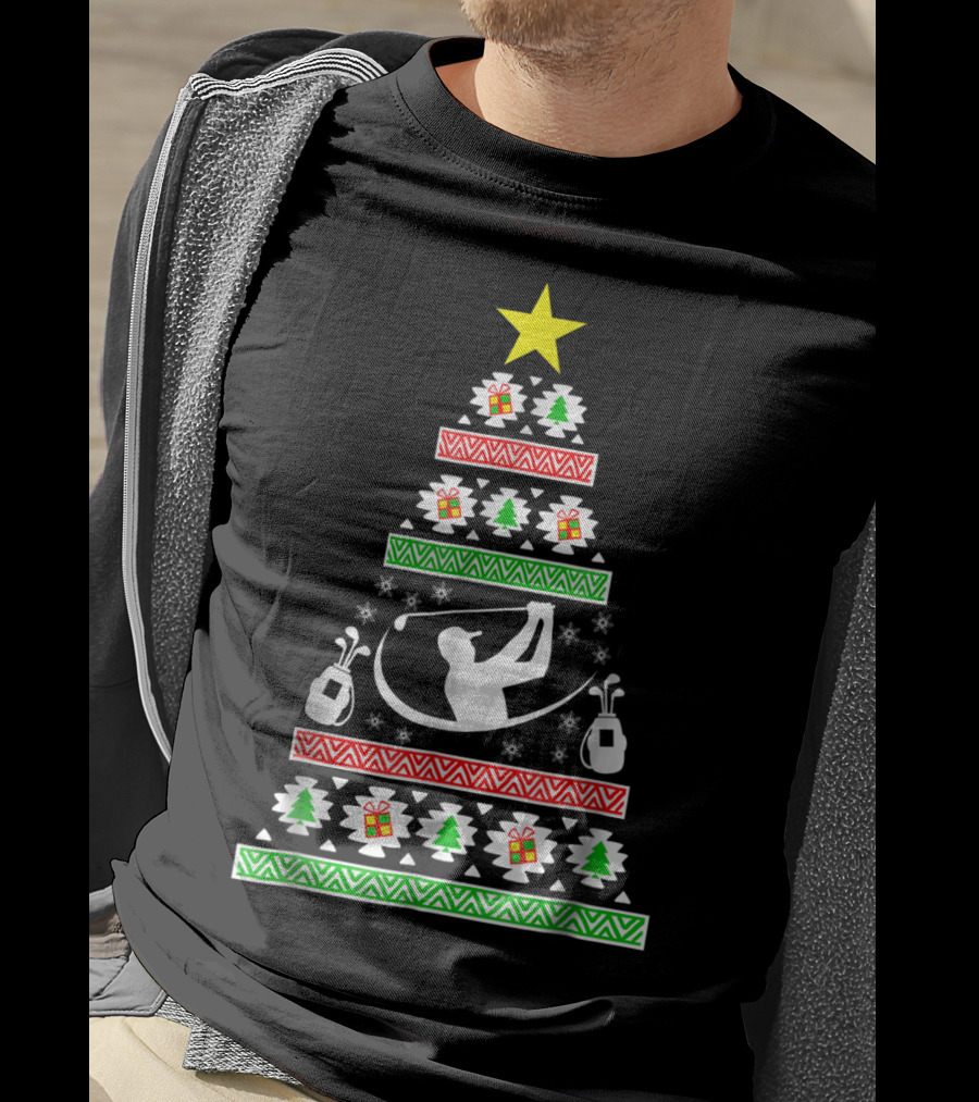 Golf Ugly Christmas Tree For Golfer Mom Or Dad 13 T-Shirt