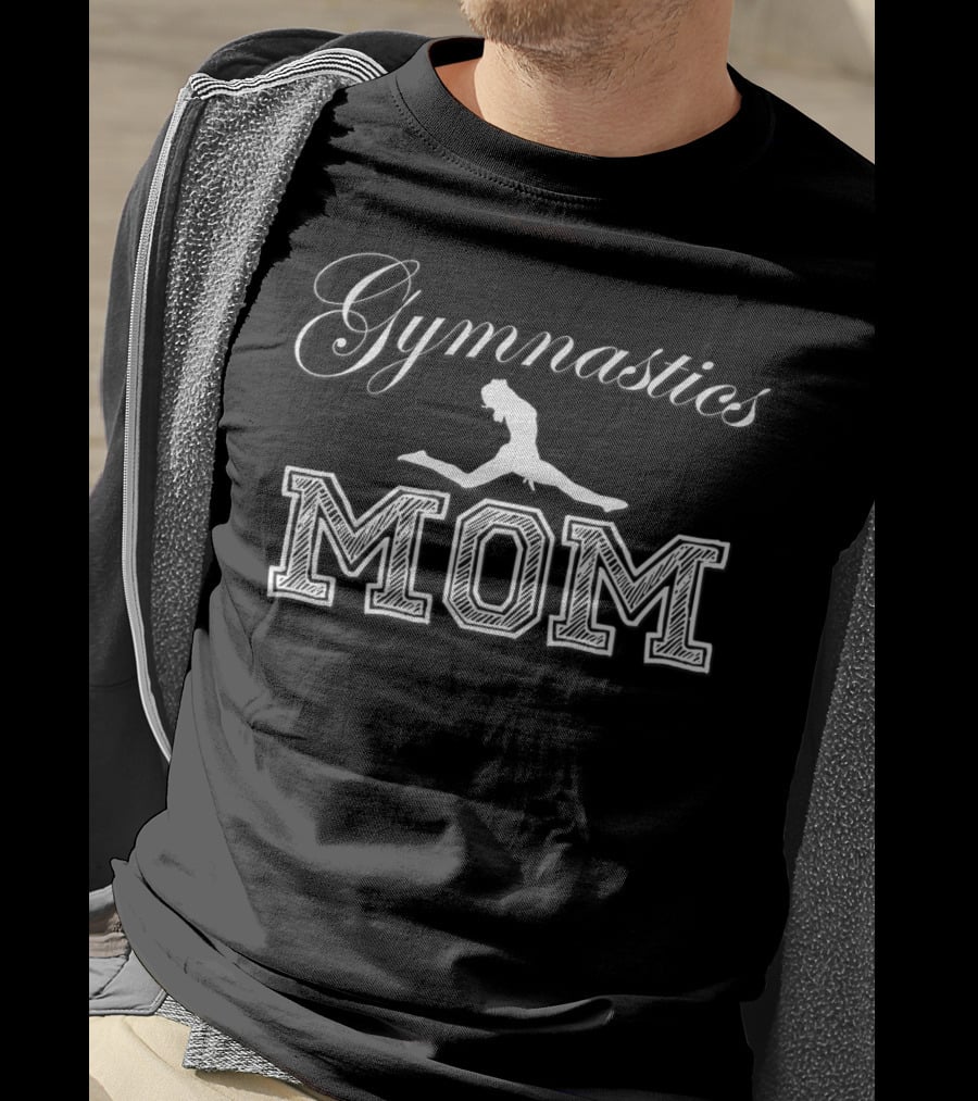 Gymnastics Mom Leaping Silhouette Fun Family T-Shirt
