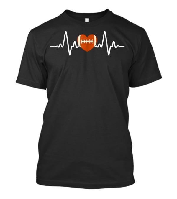 Heartbeat Heart Football Kids Football Love T-Shirt