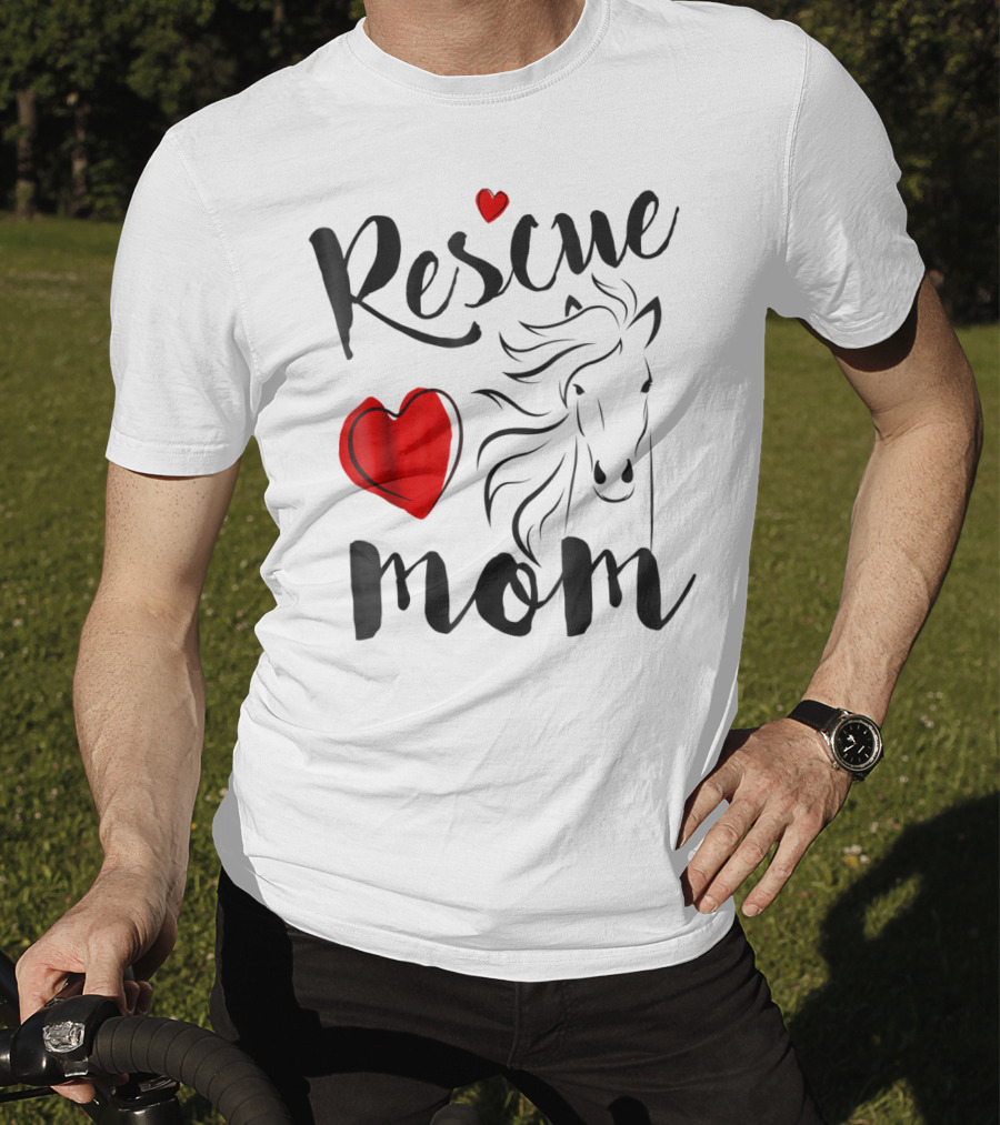 Rescue Mom Heart Horse T-Shirt