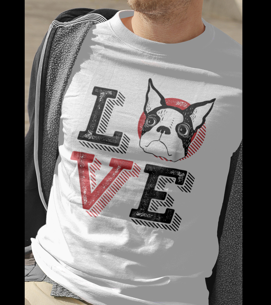 I Love Boston Terrier Dog Lover Puppies Mom Dad99 Love T-Shirt