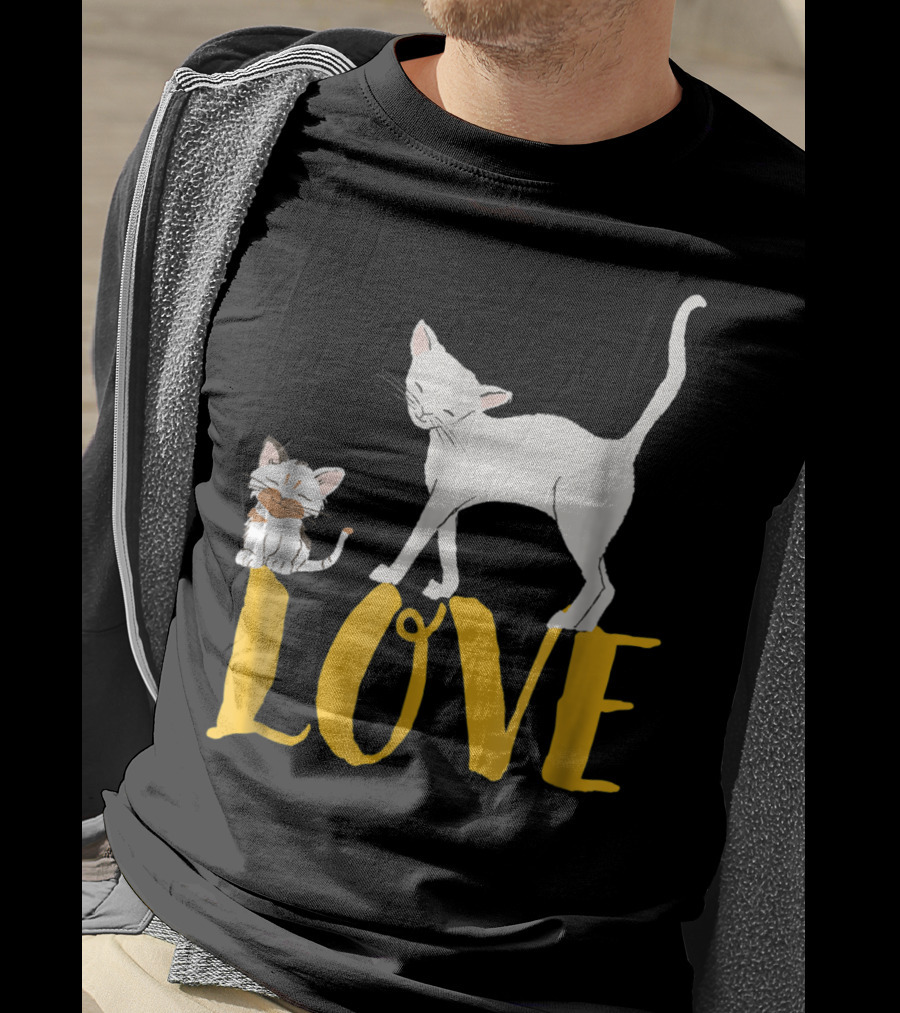 I Love Cats Vintage Love Cat Mom And Dad Cat Person 13 T-Shirt