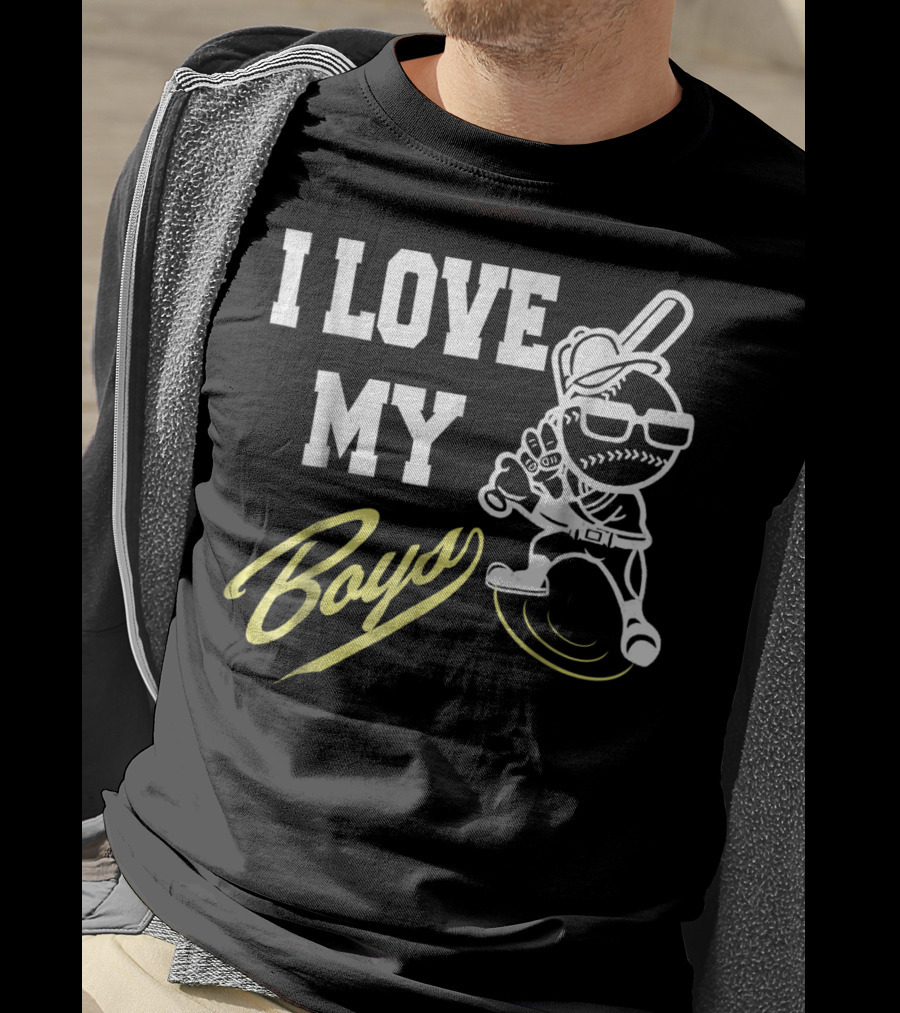 I Love My Boys Baseball Mom And Dad Cool Player T-Shirt