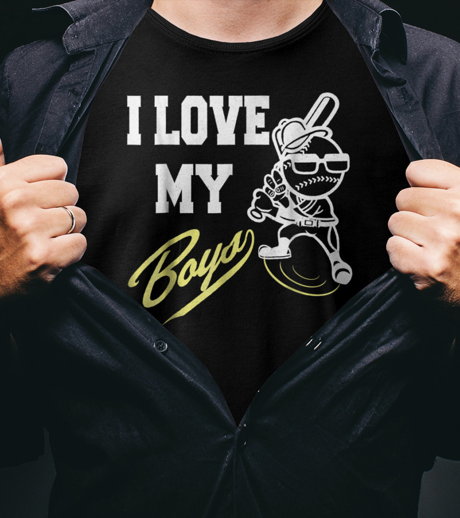 I Love My Boys Baseball Mom And Dad Cool Player T-Shirt